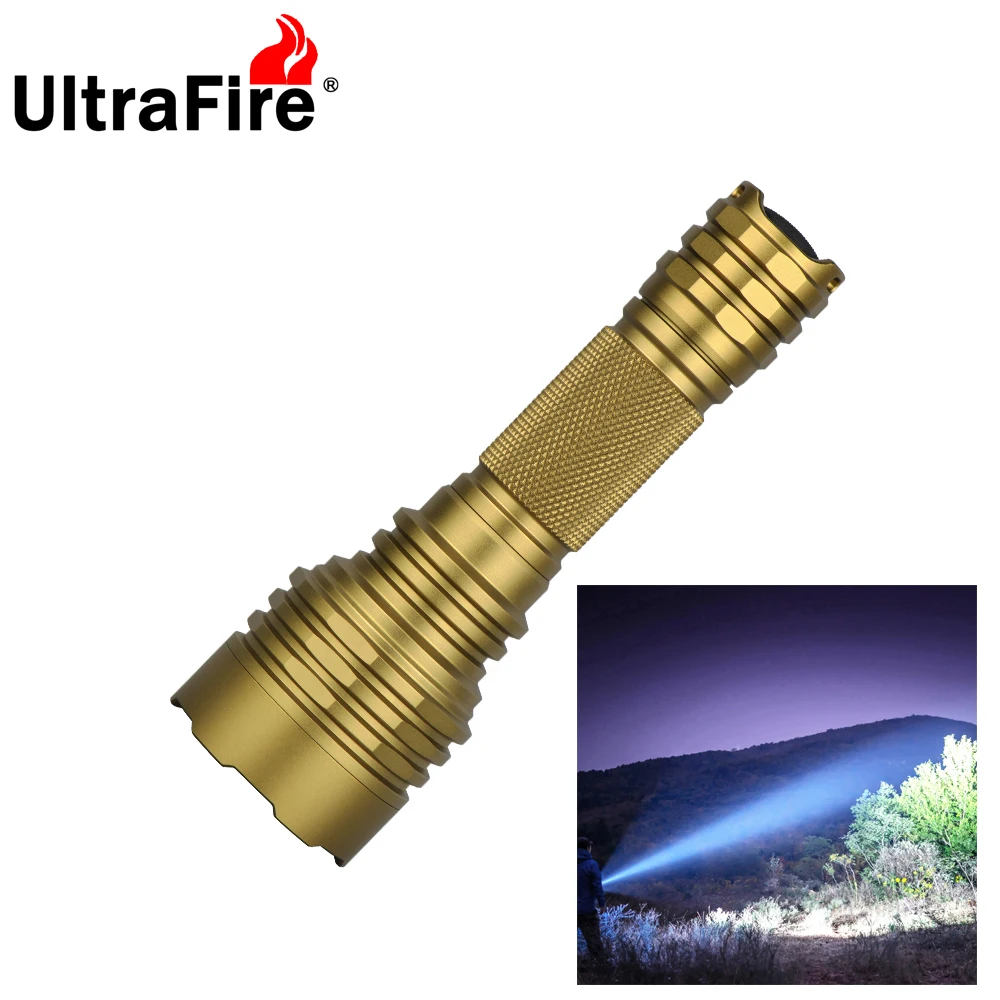 

UltraFire W-C8 Ultra Powerful Rechargeable Self Defense Flashlight 1200 Lumen Camping Battery Lantern EDC 18650 Work Torch Light