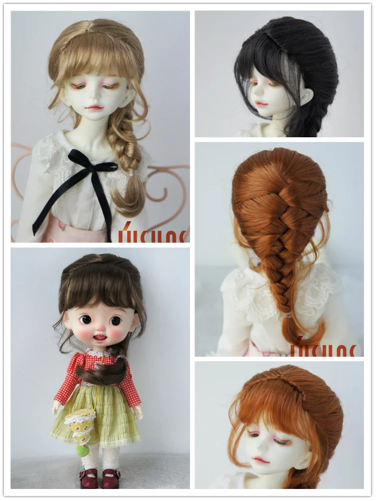 

JD413 All Sizes Princess Braid BJD Synthetic Mohair Wig For 1/8 1/6 1/4 1/3 QBaby Doll Hair OB11 YOSD MSD SD Blythe Accessories