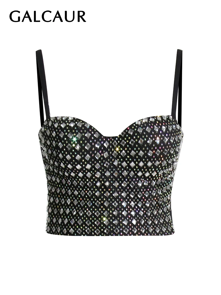 GALCAUR Patchwork Diamonds Slim Camisole Vests For Women Square Collar Sleeveless Off Shoulder Sexy Hit Color Tank Tops Female
GALCAUR Patchwork Diamonds Slim Camisole Vests For Women Square Collar Sleeveless Off Shoulder Sexy Hit Color Tank Tops Female