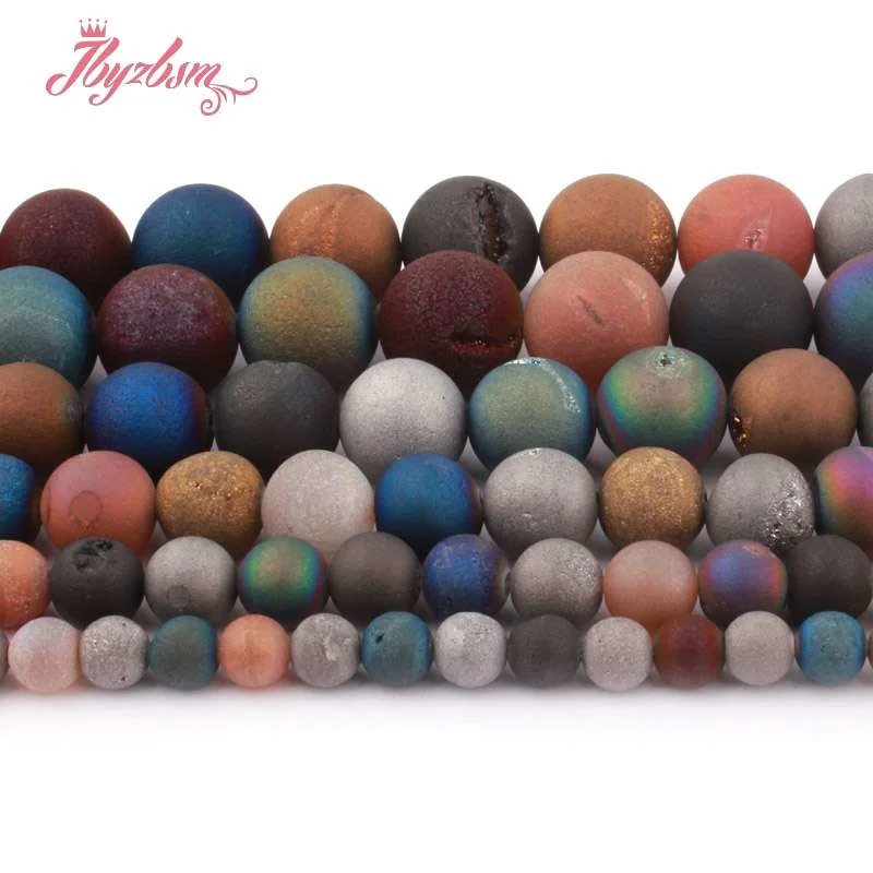6,8,10,12mm Round Beads Mixed Color Metallic Coated Druzy Agates Stone Beads For Necklace DIY Jewelry Making 15"
6,8,10,12mm Round Beads Mixed Color Metallic Coated Druzy Agates Stone Beads For Necklace DIY Jewelry Making 15"