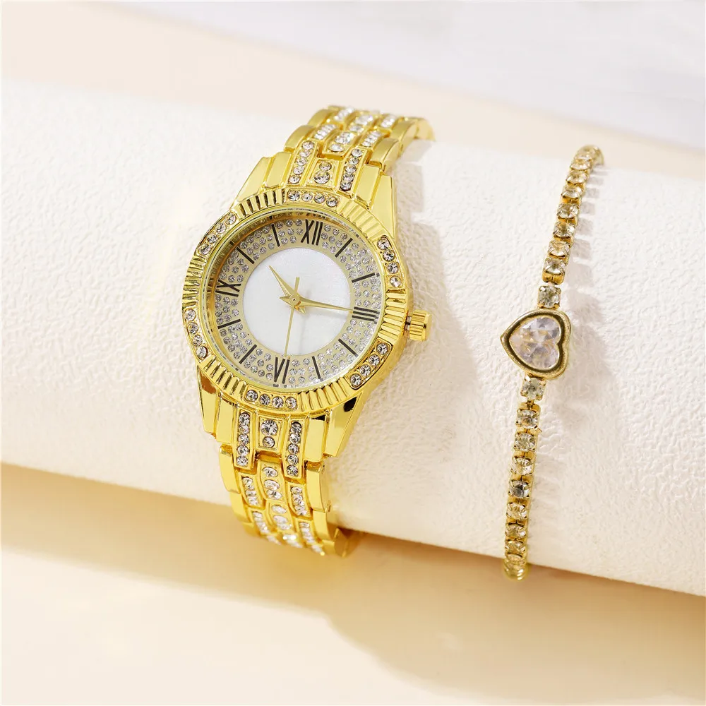 2023 Spring Women's Watch Fashion Rhine-Diamond Quartz Watch Bracelet Set Gold Dial Simple Rose Gold Mesh Luxury Women's Watch
2023 Spring Women's Watch Fashion Rhine-Diamond Quartz Watch Bracelet Set Gold Dial Simple Rose Gold Mesh Luxury Women's Watch