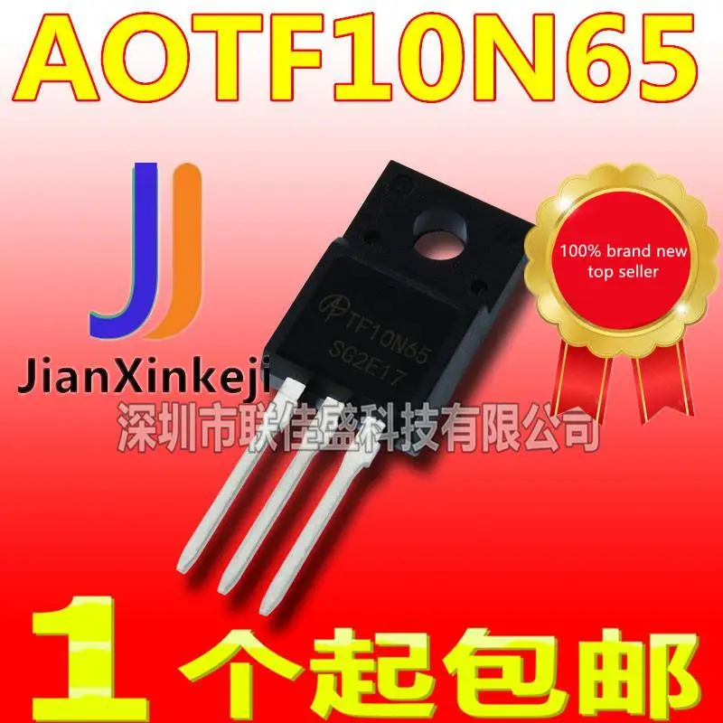 

10pcs 100% orginal new in stock AOTF10N65 TF10N65 10A 650V N channel TO220F field effect tube