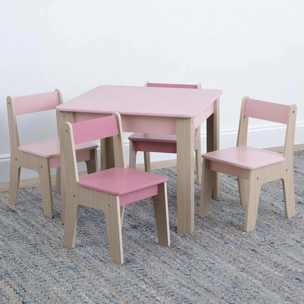 

Детские столы и набор из 4 стульев, детский стол и стул, наборы детской мебели, игровая комната, детский стол для активного отдыха, румяна/натуральный