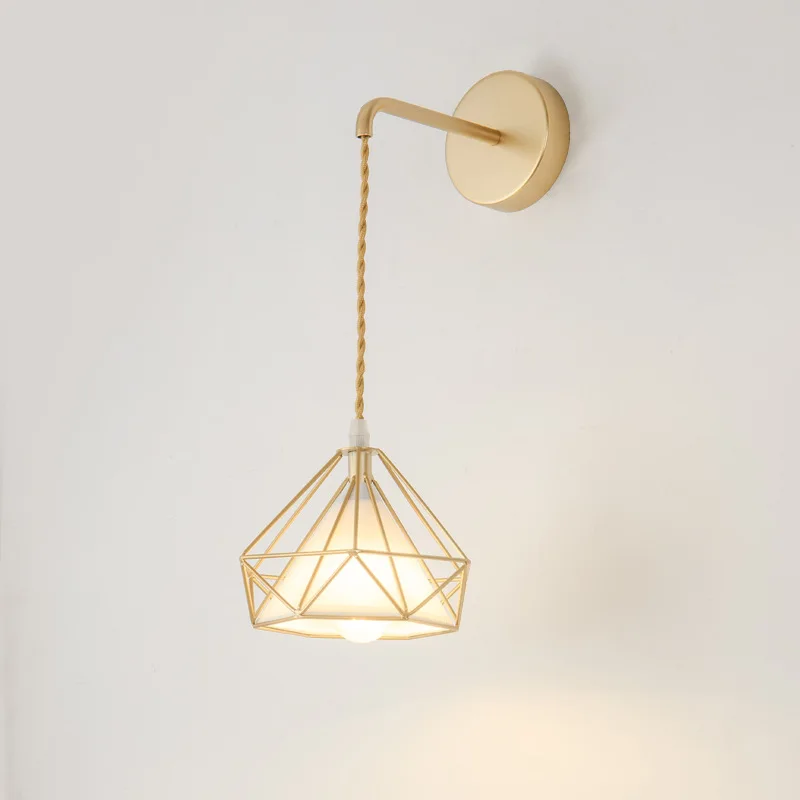 Nordic Bedside Chandelier Simple Modern Gold Personalized Design Diamond Corridor Living Room Background Wall Bedroom Wall Lamp
Nordic Bedside Chandelier Simple Modern Gold Personalized Design Diamond Corridor Living Room Background Wall Bedroom Wall Lamp