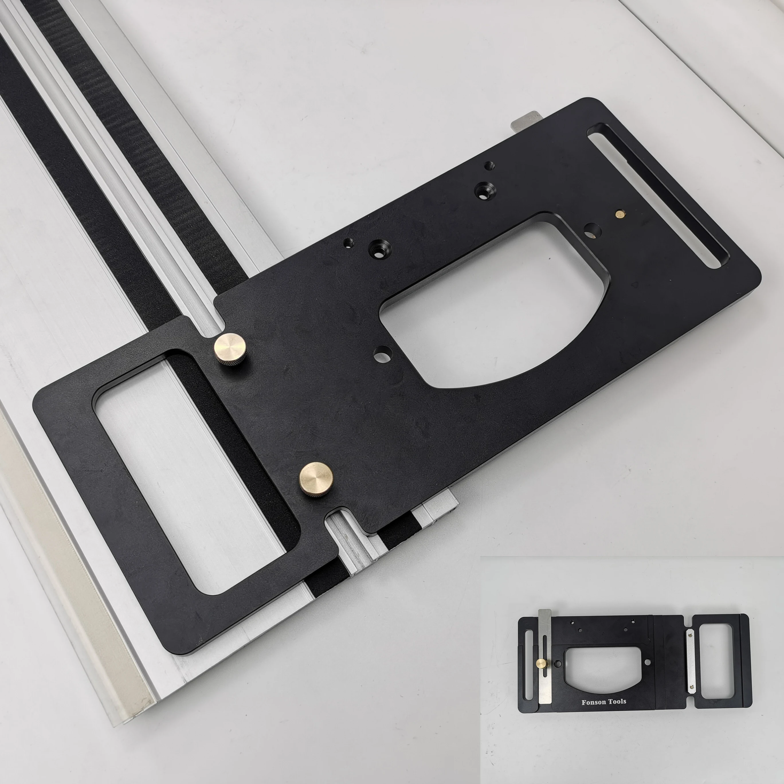 

90° Angle Stop ,Woodworking Track Saw Square Guide Rail Clamp for Festool and Makita Rails Right Angle Positioning Plate