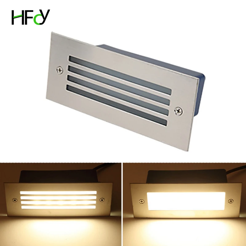 

3W Led Step Stair Light Outdoor Indoor Waterproof Warm Staircase Step Lights 220V Recessed Wall Lamp for Home Garden Corridor