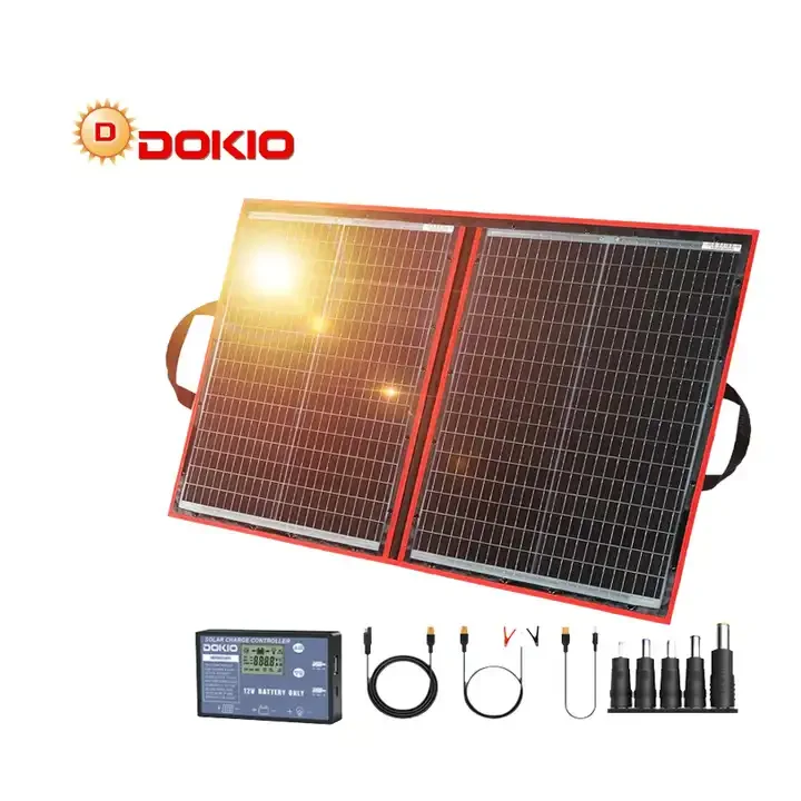 Dokio 100W 110W (55Wx2Pcs) 18V Flexible Black Solar Panels China Foldable + 12/24V Volt Controller 110 Watt
Dokio 100W 110W (55Wx2Pcs) 18V Flexible Black Solar Panels China Foldable + 12/24V Volt Controller 110 Watt
