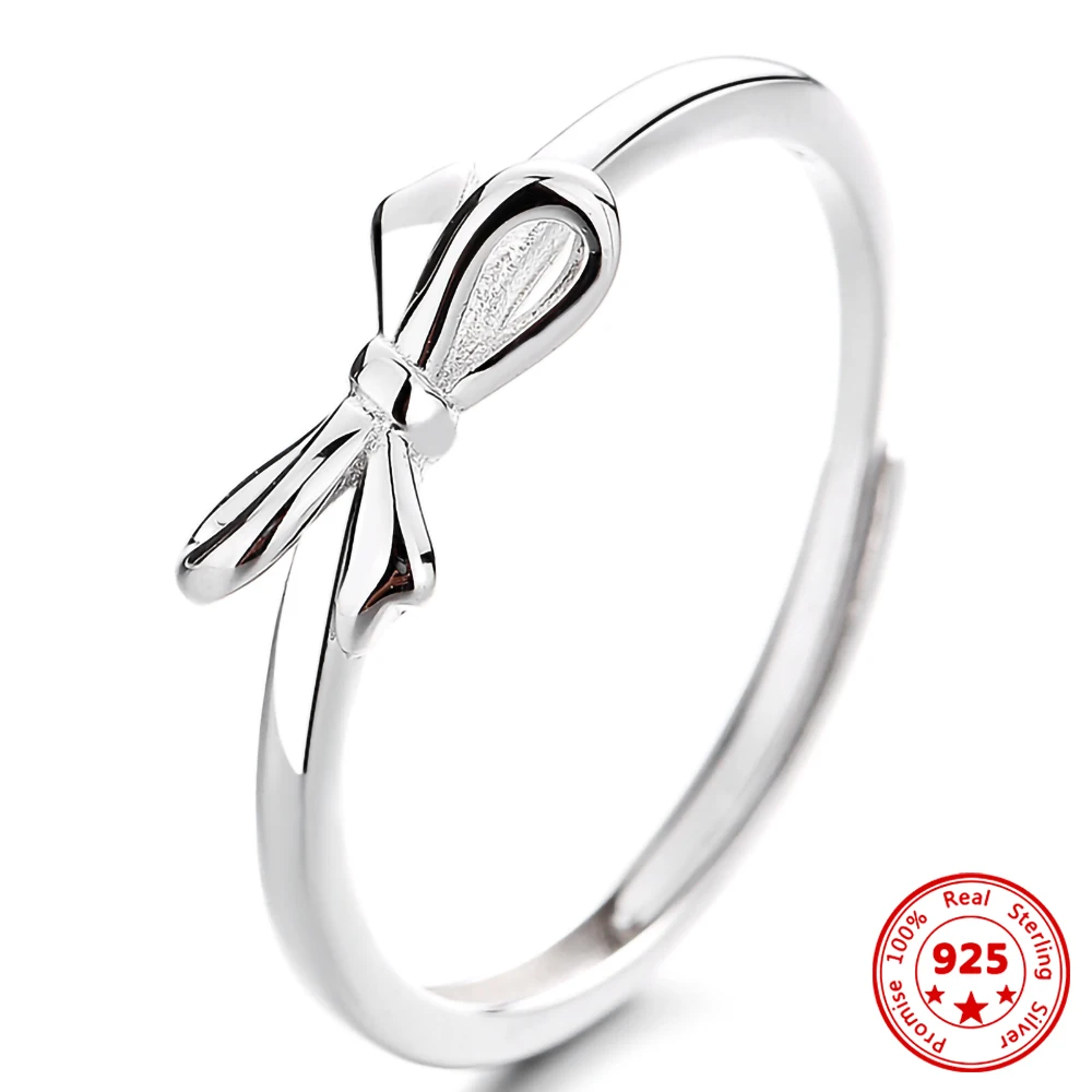 New 100%925 Sterling Silver Bow Ring Fashion Simple For Woman Opening Finger Ring Charm Jewelry Holiday Wedding Celebration Gift
New 100%925 Sterling Silver Bow Ring Fashion Simple For Woman Opening Finger Ring Charm Jewelry Holiday Wedding Celebration Gift