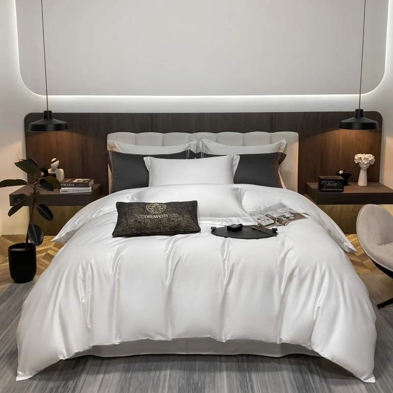 Luxury Bedding Set 100% Egyptian Cotton 400TC Duvet Cover Flat Fitted Sheet Single Double Queen King Quilt Cover With Pillowcase
Luxury Bedding Set 100% Egyptian Cotton 400TC Duvet Cover Flat Fitted Sheet Single Double Queen King Quilt Cover With Pillowcase