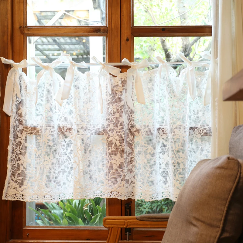 Lace Semi Sheer Voile Valance with Tie Tops Classic English Rose Design for Kitchen Bathroom Dining Living Room Bedroom Basement
Lace Semi Sheer Voile Valance with Tie Tops Classic English Rose Design for Kitchen Bathroom Dining Living Room Bedroom Basement