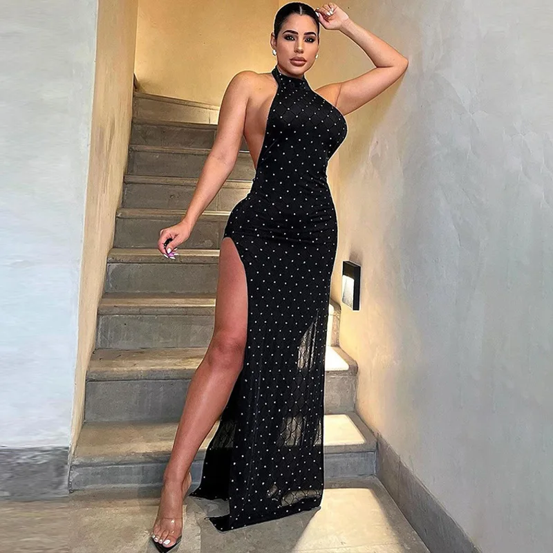 Women's 2024 Spring Summer Fashion Sexy Backless Slit See-through Dress Sexy Party Dress Club Outfit Vestidos
Women's 2024 Spring Summer Fashion Sexy Backless Slit See-through Dress Sexy Party Dress Club Outfit Vestidos