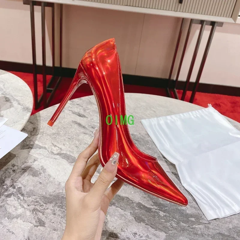 

Top Quality Womens High Heels Luxury Fashion Ladies Crystal Glisten Red Sole Shoes Classic Retro Designer 0-12cm High Heel