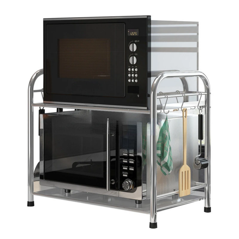 Thicken Stainless Steel Kitchen Rack Microwave Oven Shelf Home Bathroom Organizer Rice Cooker Storage Rack with 6 Hooks
Thicken Stainless Steel Kitchen Rack Microwave Oven Shelf Home Bathroom Organizer Rice Cooker Storage Rack with 6 Hooks