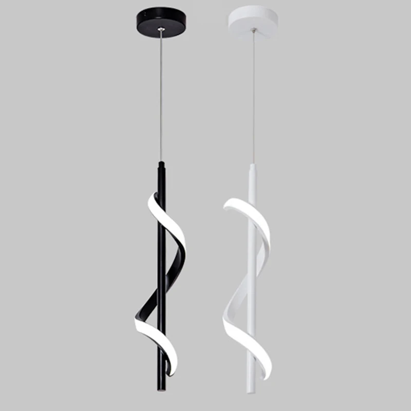 Spiral LED Bedside Pendant Lights Hanging Lamps Fixtures Bedroom Living Room Black/White Hardware Lamp Indoor Lighting Luminaire
Spiral LED Bedside Pendant Lights Hanging Lamps Fixtures Bedroom Living Room Black/White Hardware Lamp Indoor Lighting Luminaire