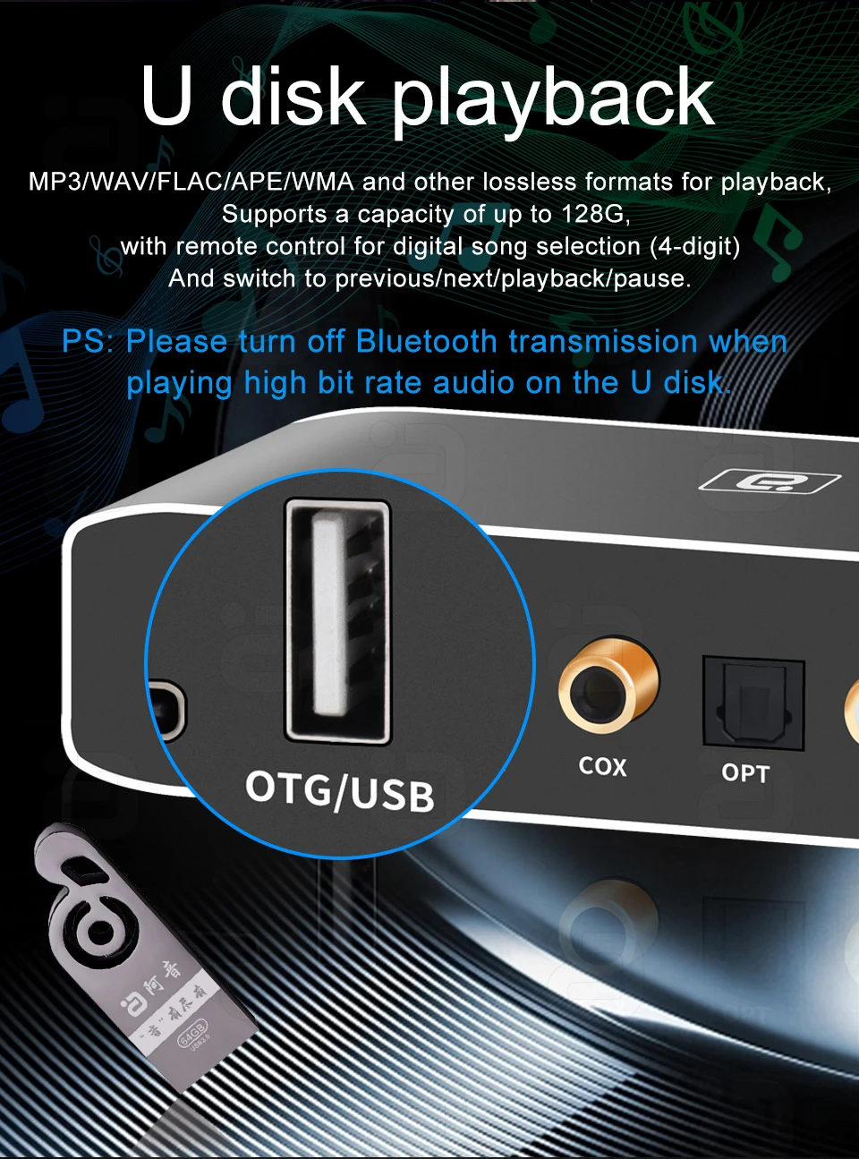 Shop Generic Bluetooth 5.3 Receiver nsmitter Coaxial Optical Byp Dial