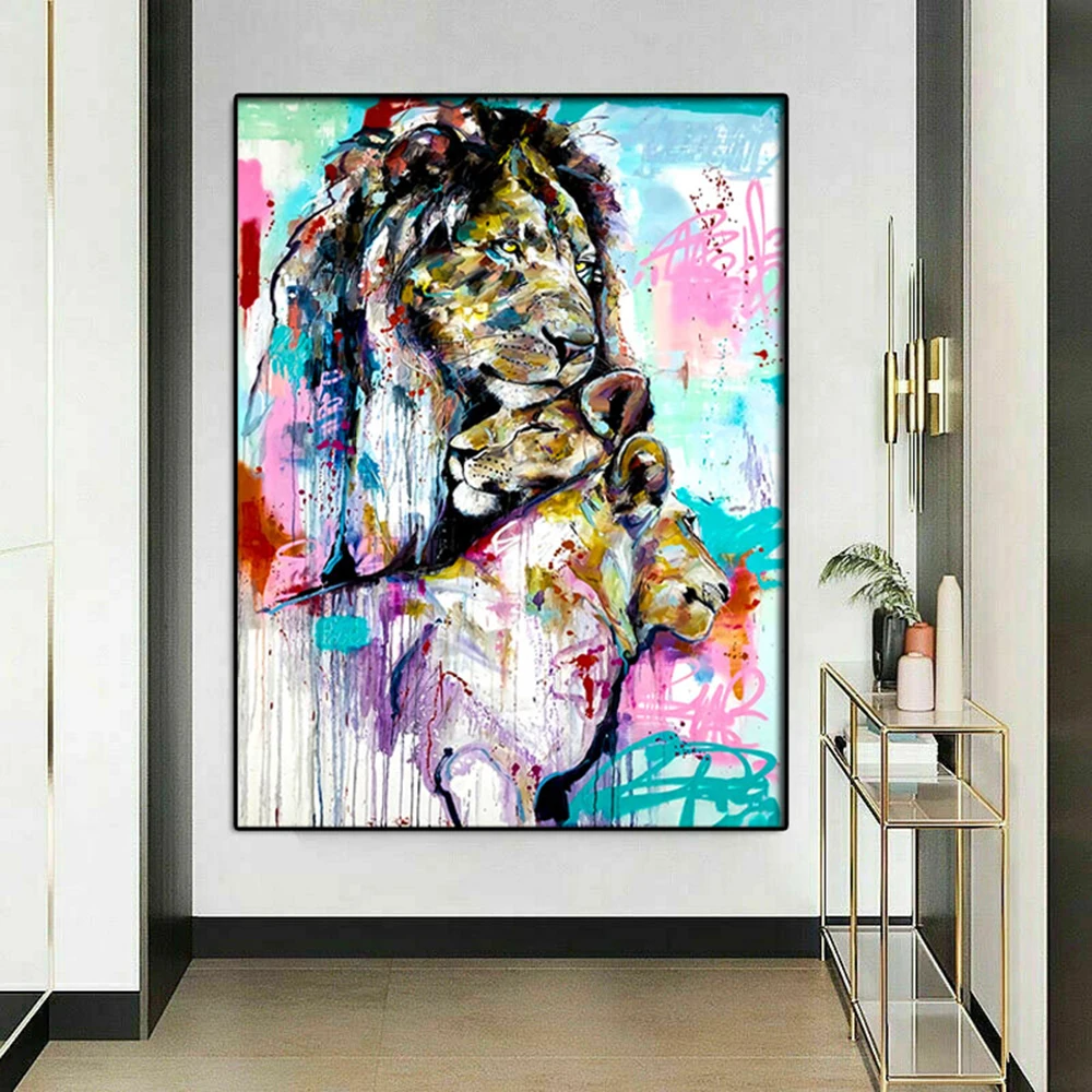 Watercolor Lion Family Canvas Painting Abstract Animal Poster and Print Kids Room Home Wall Art Cuadros Decorative Picture Gift
Watercolor Lion Family Canvas Painting Abstract Animal Poster and Print Kids Room Home Wall Art Cuadros Decorative Picture Gift