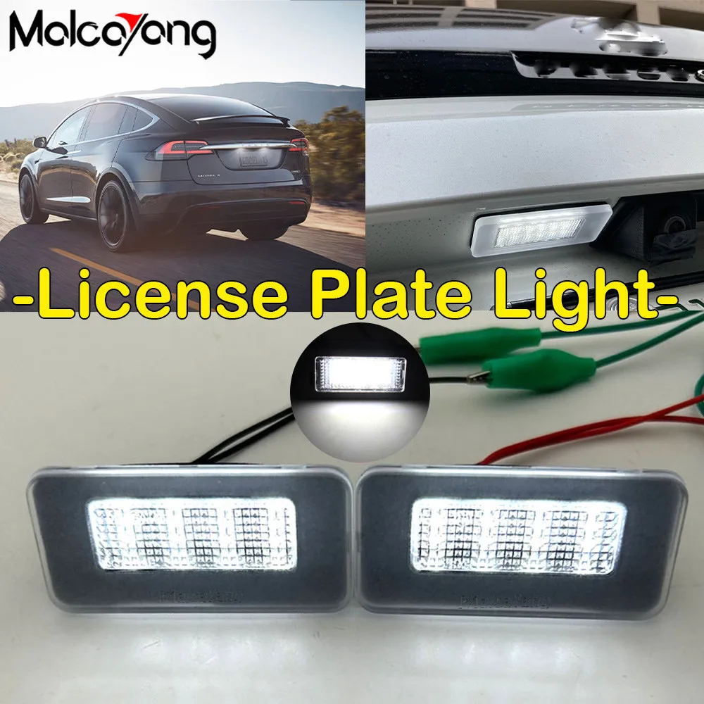 

For Tesla Model X 2016-up Model S 2017-up LED Error Free Number Plate White Lamp License Plate Light 103434100A Car Accessories