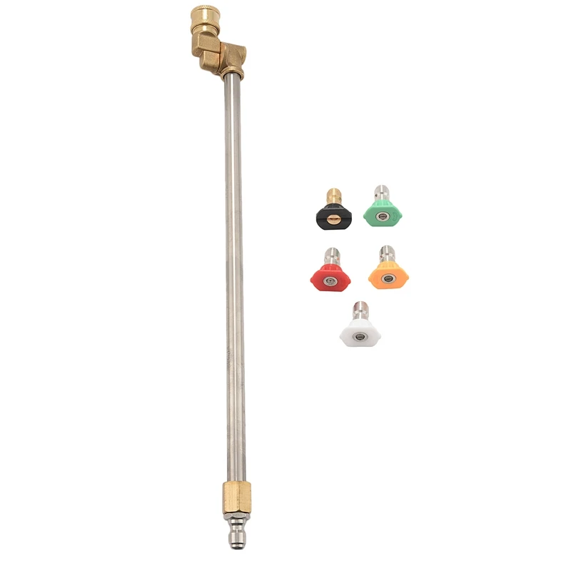 Pressure Washer Wand with Adjustable Angle Nozzle, 16 in ch Spray Lance 180 Degree with 5 Angles Quick Connect Pivot Adapter Cou
Pressure Washer Wand with Adjustable Angle Nozzle, 16 in ch Spray Lance 180 Degree with 5 Angles Quick Connect Pivot Adapter Cou