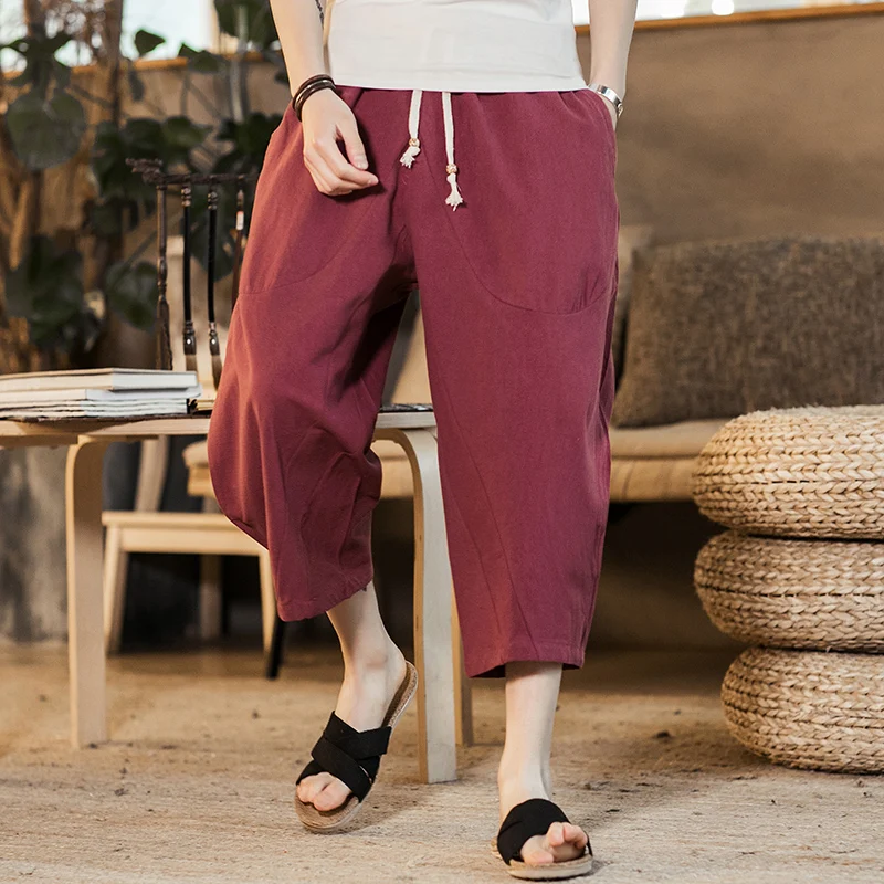 Pants 2023 Summer Joggers Cotton Linen Harajuku Harem Wide Men Leg Vintage Chinese Style Calf-length
Pants 2023 Summer Joggers Cotton Linen Harajuku Harem Wide Men Leg Vintage Chinese Style Calf-length