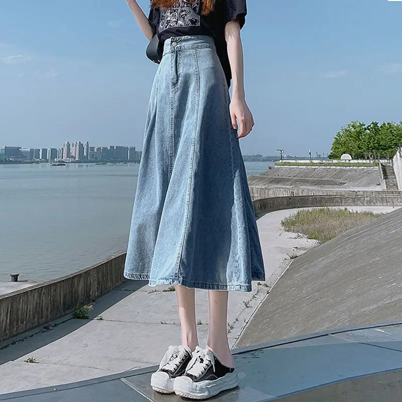 Vintage Light Blue Denim Half-Body Skirt for Female Thin High Waist Medium-Length Umbrella Skirt Spring and Summer 2024
Vintage Light Blue Denim Half-Body Skirt for Female Thin High Waist Medium-Length Umbrella Skirt Spring and Summer 2024
