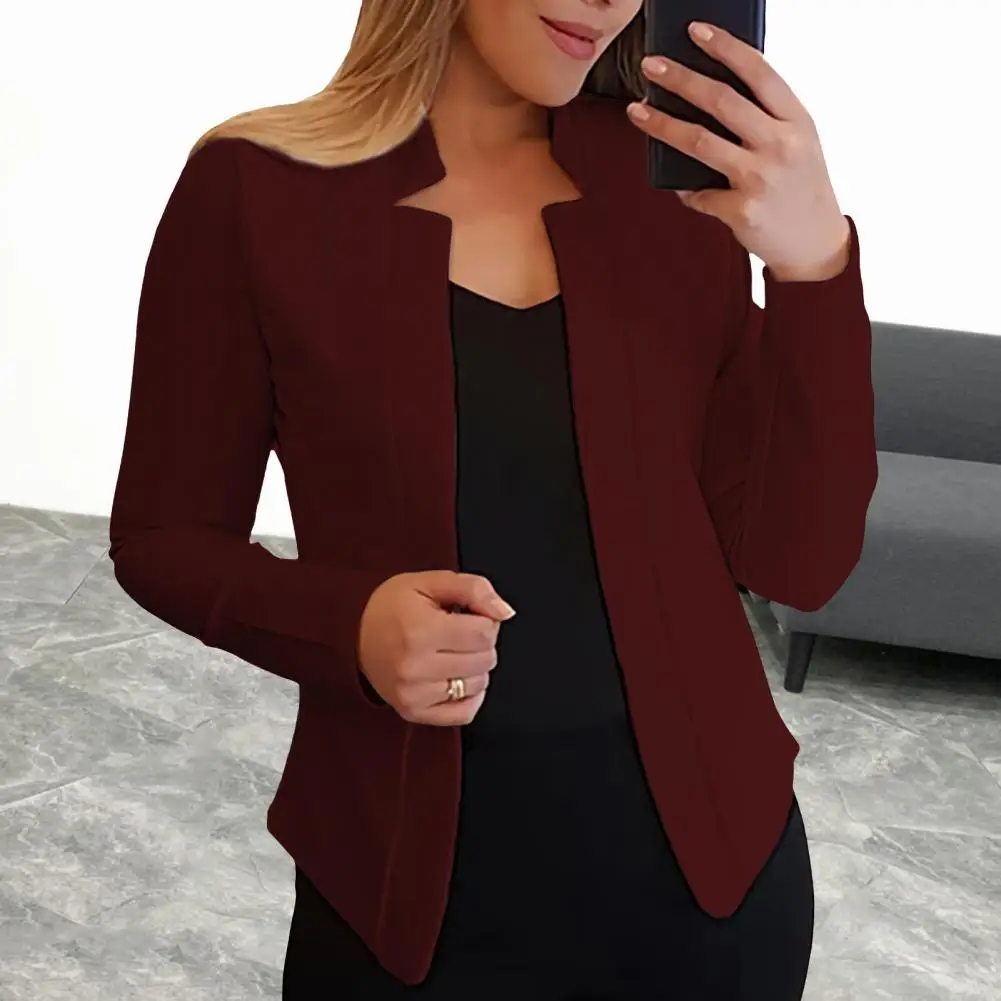 Chic Skin-touching Cardigan Blazer Solid Color Office Work Notched Collar Open Stitch Cardigan Blazer Thick
Chic Skin-touching Cardigan Blazer Solid Color Office Work Notched Collar Open Stitch Cardigan Blazer Thick