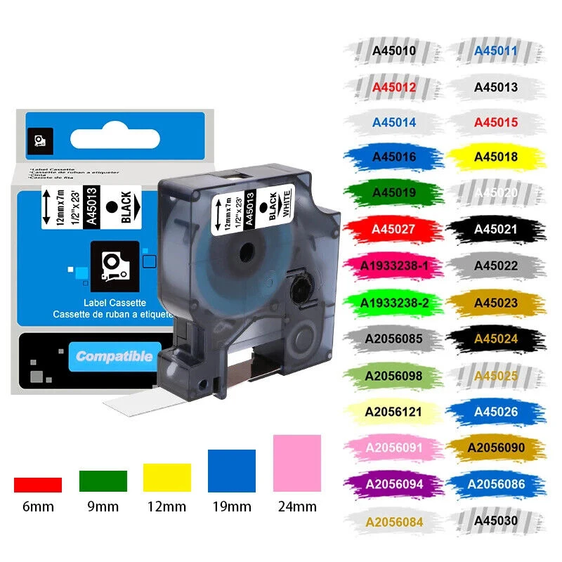 45013 Label Tape Black on White For Dymo D1 45013 45018 12mm Label Cartridge For Dymo LabelManager 160 280 COLORPOP Label Maker
45013 Label Tape Black on White For Dymo D1 45013 45018 12mm Label Cartridge For Dymo LabelManager 160 280 COLORPOP Label Maker