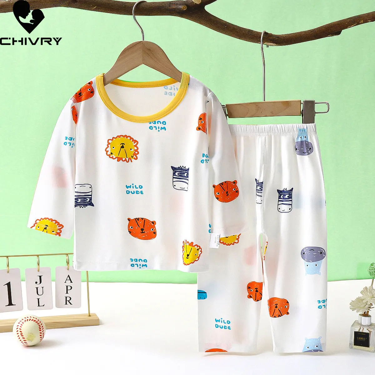 

Детская летняя мягкая Пижама, новинка 2023, футболка с рукавом три четверти для мальчиков и девочек с мультяшным рисунком, топы и штаны, одежда для сна для маленьких мальчиков, домашняя одежда