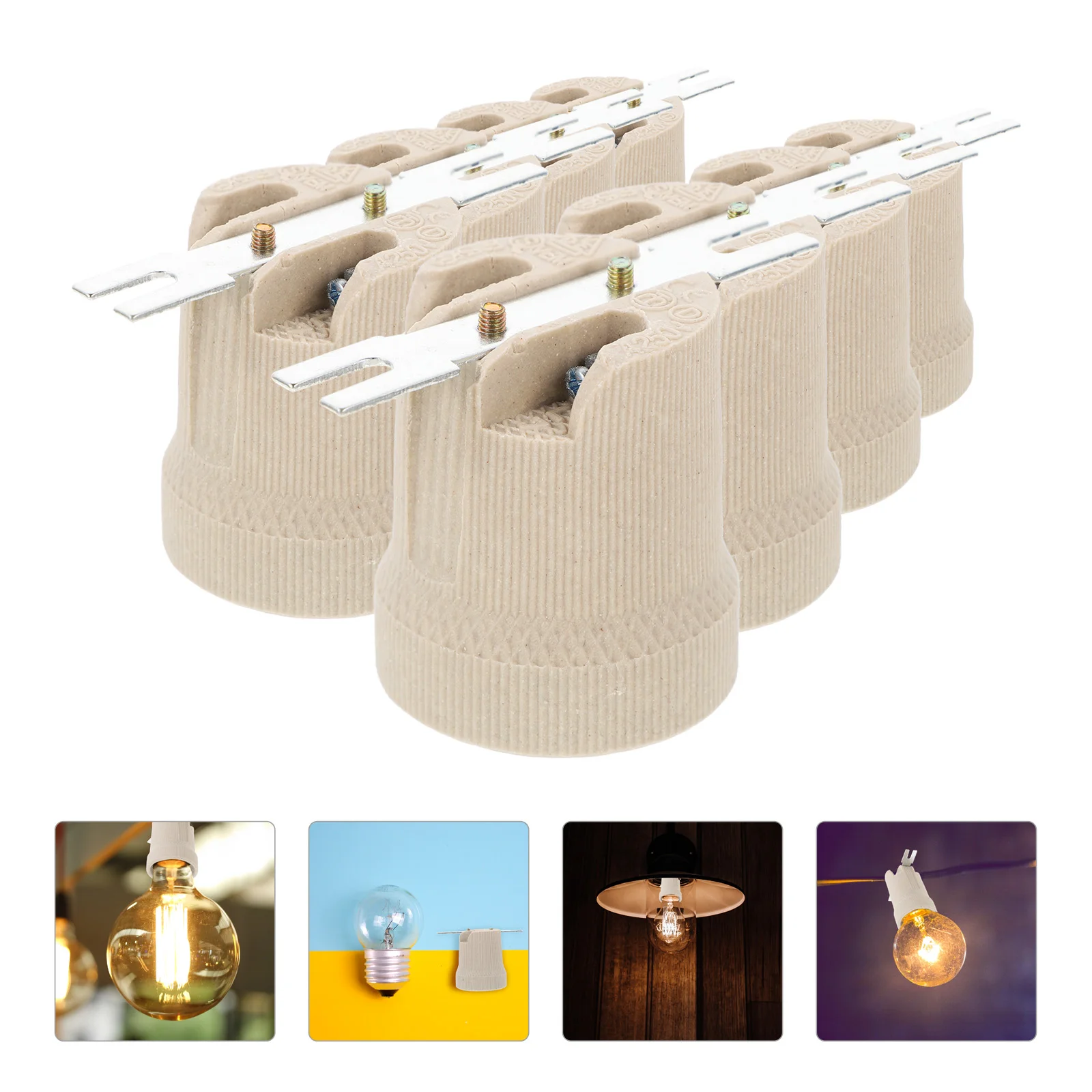 

12 Pcs Sconce Lights E27 Ceramic Lamp Holder Socket Bulbs Screw Bulb Threaded Wall Base Ceiling Bulbs