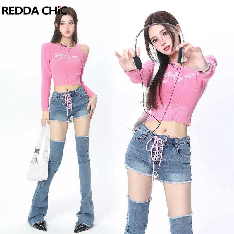 ReddaChic 2 Wears Two-piece Pants Set Lace Up Denim Shorts with Leg Warmers Thigh-high Stretchy High Waist Trousers Y2k Clothes
ReddaChic 2 Wears Two-piece Pants Set Lace Up Denim Shorts with Leg Warmers Thigh-high Stretchy High Waist Trousers Y2k Clothes
