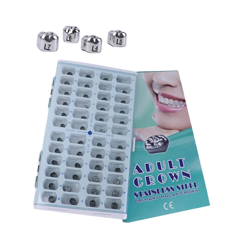 96PCS Dental Adult Teeth Crown Stainless Steel Temporary Adult Teeth Crown 48PCS Adult Primary Molar Crown For 1st Molar
96PCS Dental Adult Teeth Crown Stainless Steel Temporary Adult Teeth Crown 48PCS Adult Primary Molar Crown For 1st Molar
