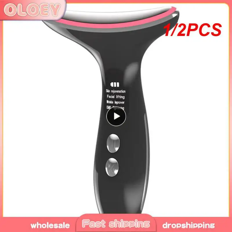 

1/2PCS Neck Face Beauty Device 3 Colors LED Photon Therapy Skin Tighten Reduce Double Chin Anti Wrinkle Remove Skin Care Tools