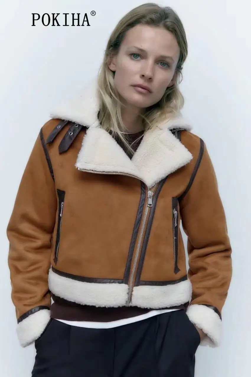 Pokiha Fashion Women New Casual Thick Warm Faux Shearling Short Jacket Coat Vintage Long Sleeve Female Outerwear Chic Tops
Pokiha Fashion Women New Casual Thick Warm Faux Shearling Short Jacket Coat Vintage Long Sleeve Female Outerwear Chic Tops