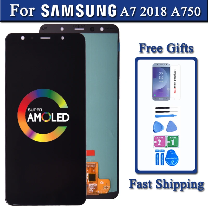 Дисплей Amoled для Samsung Galaxy A7 2018 A750, зеркальный ЖК-дисплей с сенсорным экраном, дигитайзер в сборе, Запасная часть
Дисплей Amoled для Samsung Galaxy A7 2018 A750, зеркальный ЖК-дисплей с сенсорным экраном, дигитайзер в сборе, Запасная часть