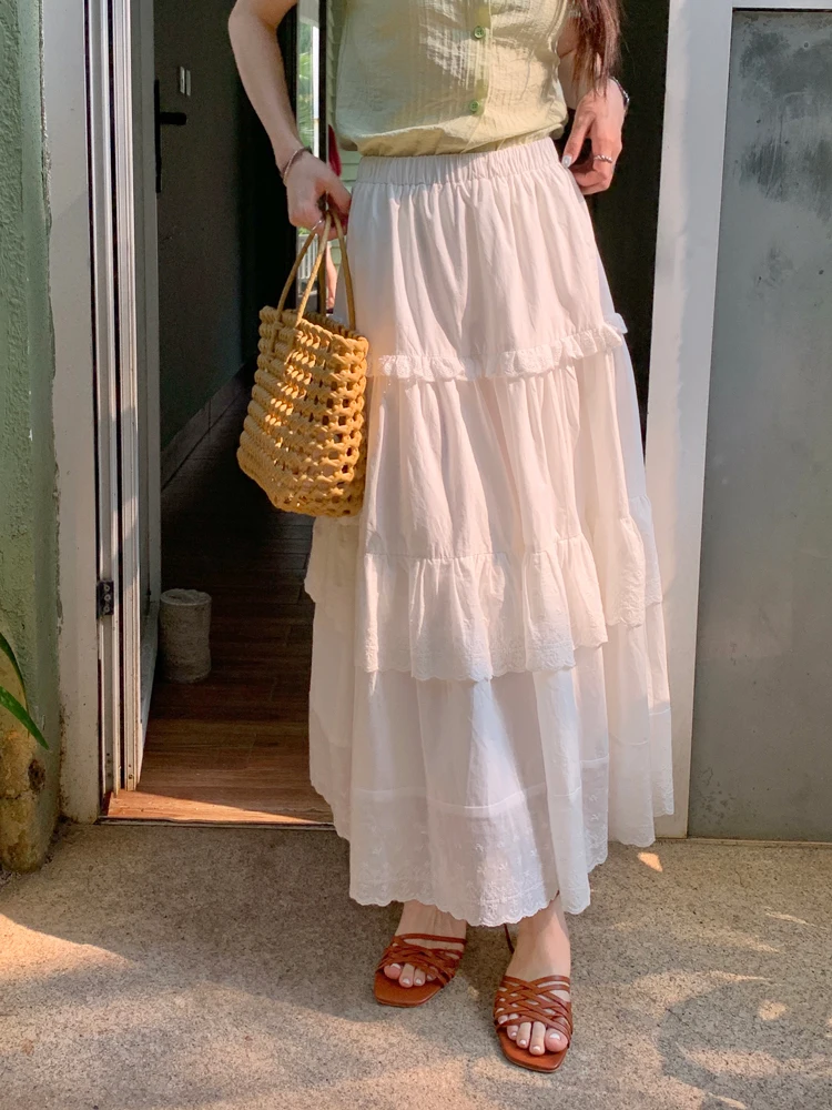 2023 Summer Korean Fairy Clothes Womens White Long Cake A Line Skirts For Womens Japense style Pleated Midi Skirts Female(X2907
2023 Summer Korean Fairy Clothes Womens White Long Cake A Line Skirts For Womens Japense style Pleated Midi Skirts Female(X2907