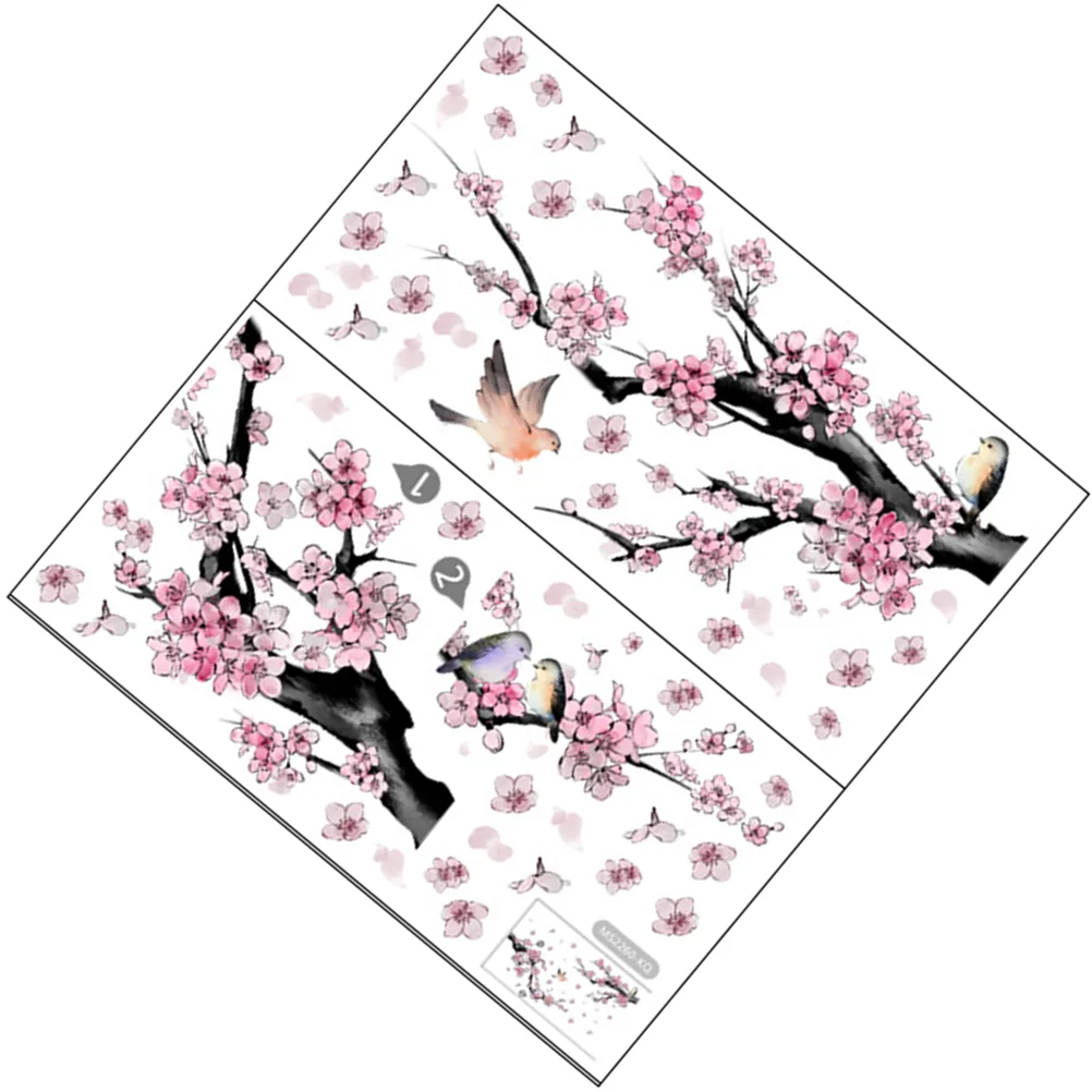 

Bird Plum Blossom Wall Sticker Decorative Stickers Flower Removable Branch Floral Decal Pvc Peel And Decals