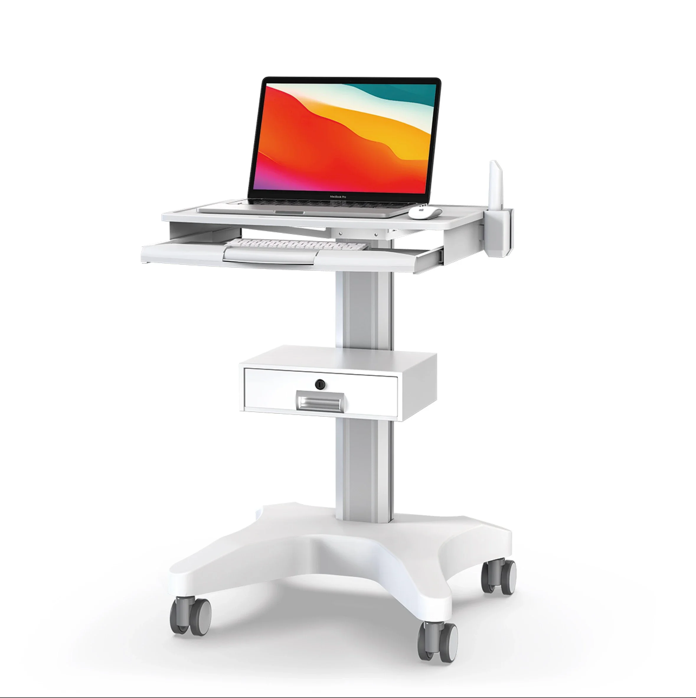 

Dental Cart Laptop Notebook Medical Cart Wholesale Height adjustable Touchscreen Computer Trolley for Clinic Hospital