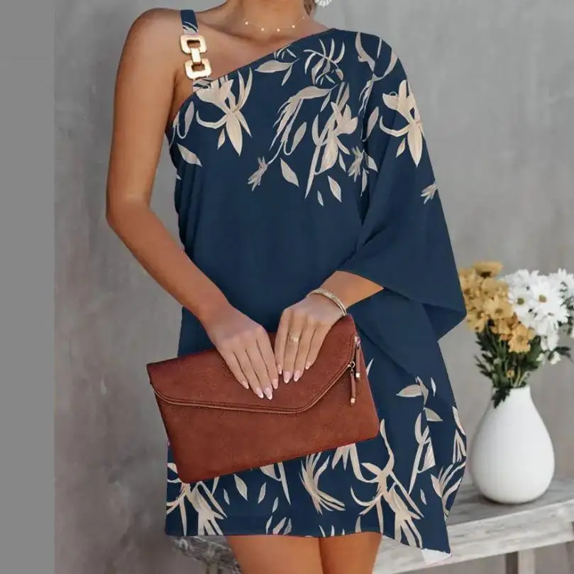 2023 Summer Dress Women Elegant Slant Neck Dresses Chain Strap Print Boho Mini Dress Fashion Female Sexy Off Shoulder Vestidos
2023 Summer Dress Women Elegant Slant Neck Dresses Chain Strap Print Boho Mini Dress Fashion Female Sexy Off Shoulder Vestidos