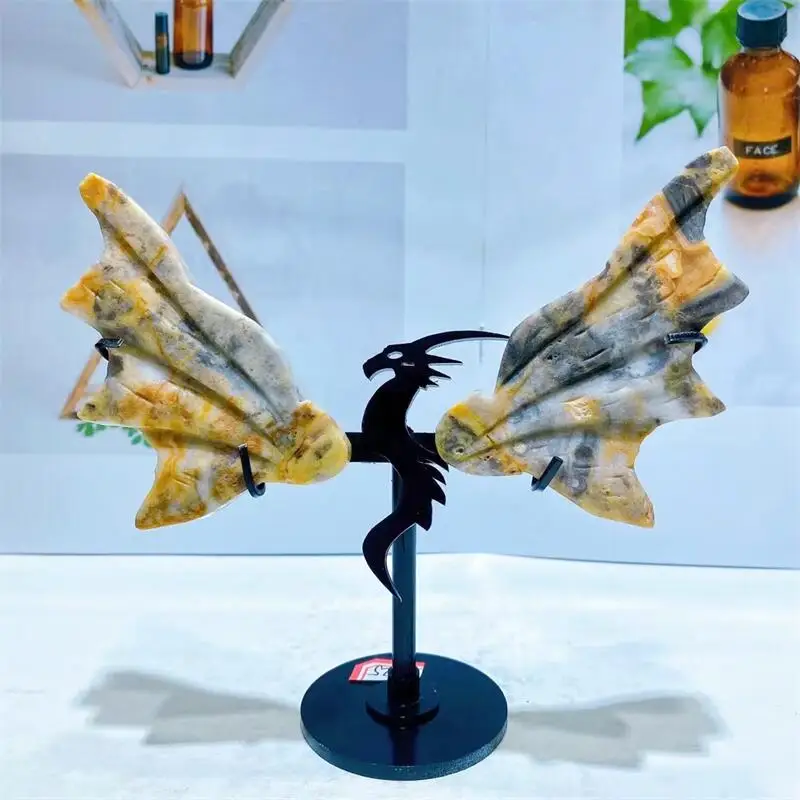 Natural Crazy Agate Dragon Wings Crystal Carving Healing Beautiful Birthday Gift Fashion Christmas Home Decoration 1pair
Natural Crazy Agate Dragon Wings Crystal Carving Healing Beautiful Birthday Gift Fashion Christmas Home Decoration 1pair