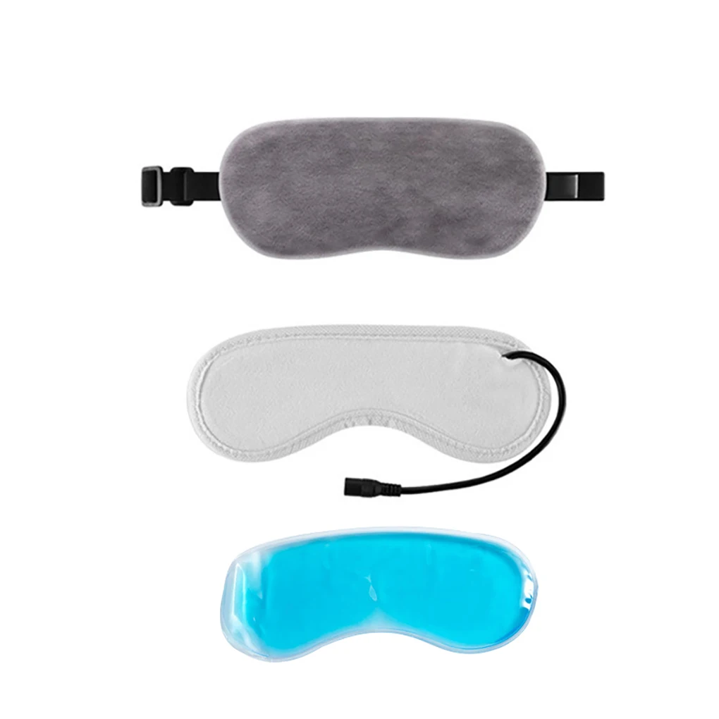 

Eye Pad USB Steam Heated Ice Bag Eyeshade Adjustable Portable Soft Plush Sleeping Eye Patch, Purple
