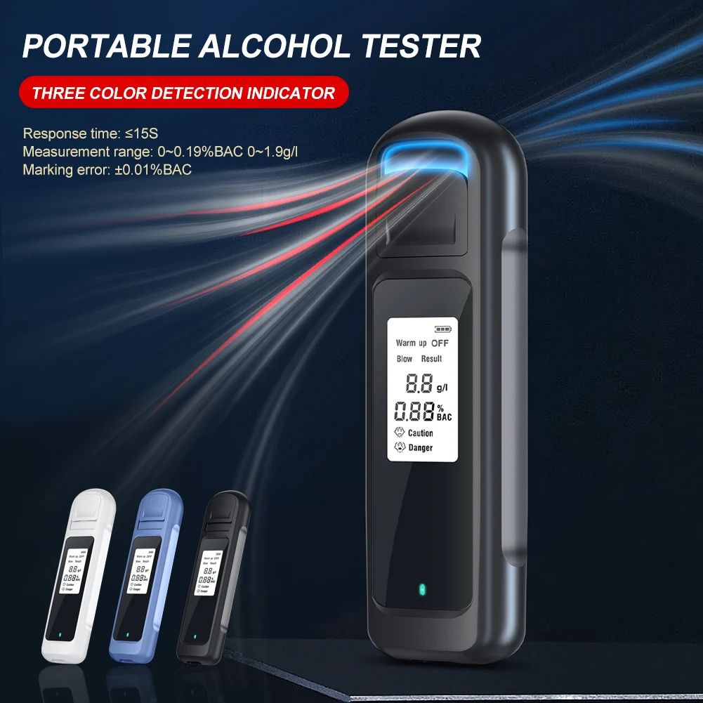 1Pc Mini Breathalyzer USB Rechargeable Non-Contact Precision Breath Alcohol Tester With Sound Light Alert LCD Digital Display
1Pc Mini Breathalyzer USB Rechargeable Non-Contact Precision Breath Alcohol Tester With Sound Light Alert LCD Digital Display