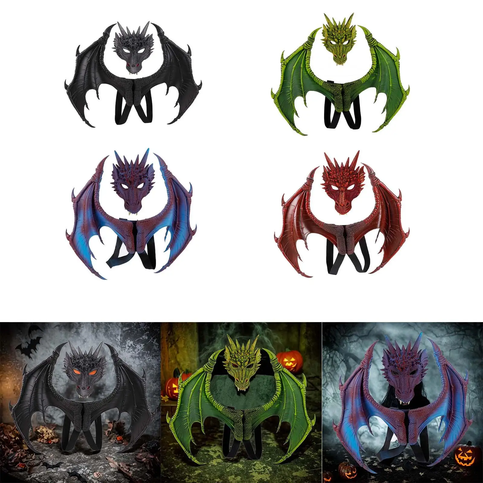 Kids Dragon Costume Cosplay Halloween Dinosaur Wing Mask Set for Stage Performance Festival Fancy Dress Nightclub Party Favors
Kids Dragon Costume Cosplay Halloween Dinosaur Wing Mask Set for Stage Performance Festival Fancy Dress Nightclub Party Favors