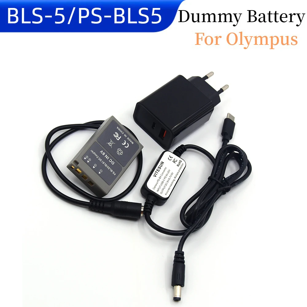 USB type C DC Cable+PD Fast Charger+BLS5 PS-BLS-5 Fake Battery for Olympus OM-D E-M10 E-M10-Mark II III E-PL7 E-PL5 Camera
USB type C DC Cable+PD Fast Charger+BLS5 PS-BLS-5 Fake Battery for Olympus OM-D E-M10 E-M10-Mark II III E-PL7 E-PL5 Camera