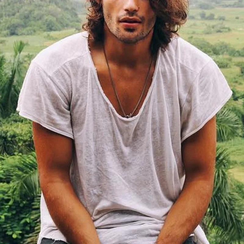 Футболка мужская с коротким рукавом и круглым вырезом, модная свободная простая хлопковая Повседневная однотонная пуловер, винтажная тонкая одежда, лето
Футболка мужская с коротким рукавом и круглым вырезом, модная свободная простая хлопковая Повседневная однотонная пуловер, винтажная тонкая одежда, лето