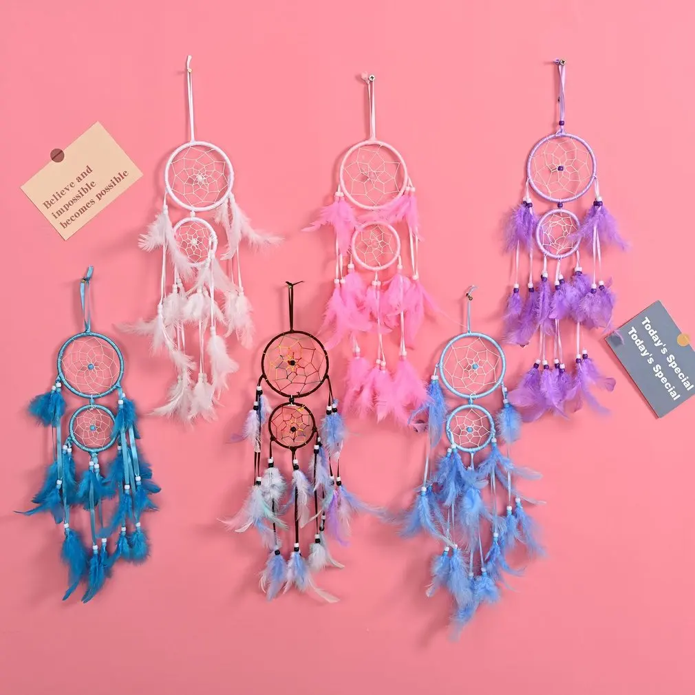 

Dream Catcher Room Decor Feather Weaving Catching Up The Dream Angle Dreamcatcher Wind Chimes Indian Style Religious Mascot