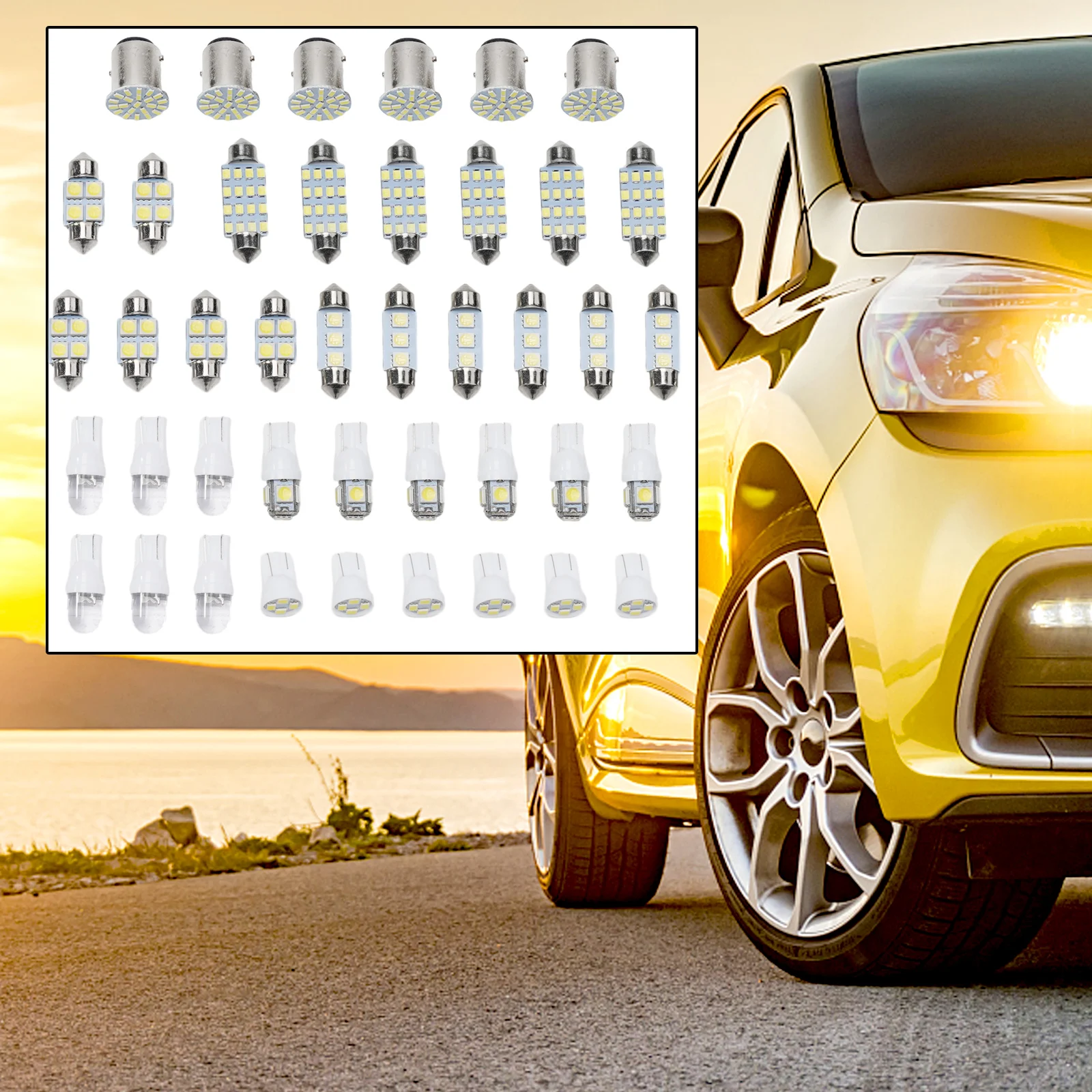 42PCS 12v 6500K LED Car Interior Combo Map Dome Door Trunk License Plate Light Bulb White Car Signal Replacement Parts
42PCS 12v 6500K LED Car Interior Combo Map Dome Door Trunk License Plate Light Bulb White Car Signal Replacement Parts