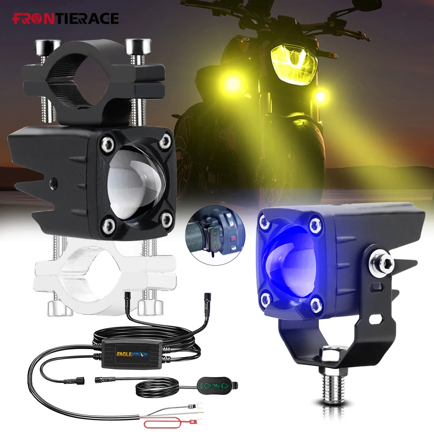 

Explorer Motorcycle Headlights Fog Lamps Blue Len Projector Lighthouse Super Brighter for Fara 12V 24V Off-road 4X4 ATV SUV UTV