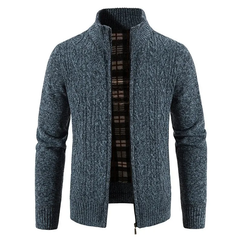 Men's Casual Stand Collar Thick Knit Zipper Cardigan Autumn and Winter Warm Sweater Polyester Men Cardigan
Men's Casual Stand Collar Thick Knit Zipper Cardigan Autumn and Winter Warm Sweater Polyester Men Cardigan