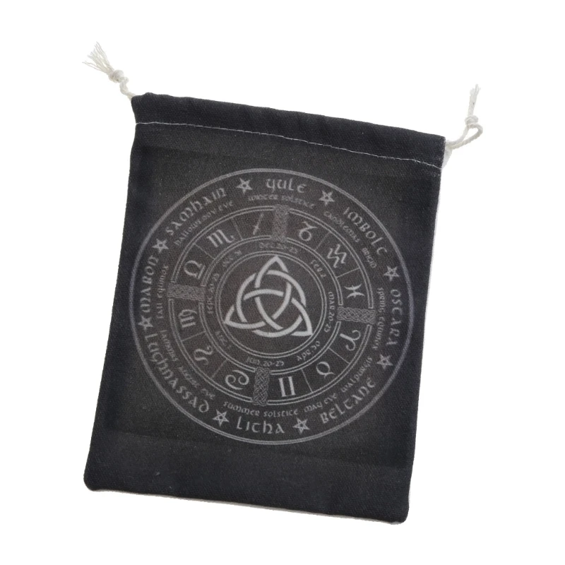 

Canvas Tarot Drawstring Bag Jewelry Rune Pouches Dices Small Favor Storage Bag 094C