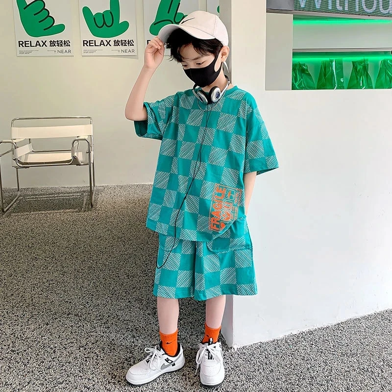 Boys Clothes Fashion Casual Sportswear Summer New Plaid Knit Pullover + Elastic Waist Shorts 2pcs Streetwear Loose Outfit 4-14 Y
Boys Clothes Fashion Casual Sportswear Summer New Plaid Knit Pullover + Elastic Waist Shorts 2pcs Streetwear Loose Outfit 4-14 Y