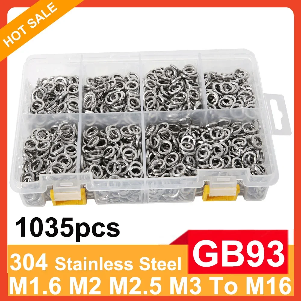 1035pcs 304 Stainless Steel M1.6 M2 M2.5 M3 M4 M5 M6 M8M10M12M16 Spring Split Lock Washer Assortment Kit Elastic Gasket Set
1035pcs 304 Stainless Steel M1.6 M2 M2.5 M3 M4 M5 M6 M8M10M12M16 Spring Split Lock Washer Assortment Kit Elastic Gasket Set